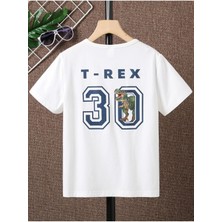 Black Sokak Erkek Çocuk Beyaz Trex Bisiklet Yaka Tshirt