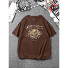 Black Sokak Kadın Kahverengi Desert Bisiklet Yaka Tshirt