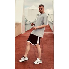 Black Sokak Erkek Gri Düz Oversize Tshirt