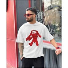 Black Sokak Blacksokak Erkek Beyaz El Baskılı Bisiklet Yaka Tshirt