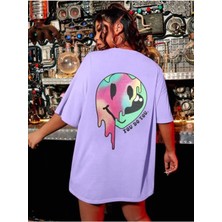 Black Sokak Kadın Lila You Do You Bisiklet Yaka Tshirt