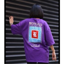 Black Sokak Blacksokak Kadın Mor Monaco Oversize Bisiklet Yaka Tshirt