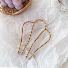 Qiuhong Shop Yeni Klip 1 Adet Altın Yeni U Şekli Saç Klipleri Bobby Kadınlar Kızlar Için Gelin Saç Şekillendirici Aksesuarları Siyah Tokalar Metal Tokalarım Bun Maker (Yurt Dışından)