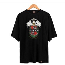 Black Sokak Blacksokak Erkek Siyah Becks Baskılı Oversize Bisiklet Yaka Tshirt
