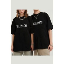 Black Sokak Blacksokak Unisex Siyah Başıbağlı Şifreli Yazılı Katlamalı Oversize T-Shirt