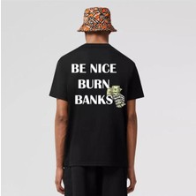 Black Sokak Blacksokak Kadın Siyah Banks Baskılı Oversize Tshirt
