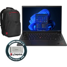 Lenovo X1 Carbon Intel Core I7-1260P 16GB 1tb SSD 14" Wuxga Freedos Taşınabilir Bilgisayar 21CB0074TX 007 + Lenovo Çanta + 2tb Taşınabilir SSD