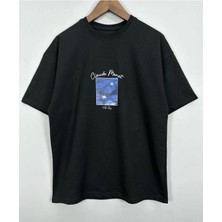 Black Sokak Blacksokak Erkek Siyah Cloude Moret Baskılı Oversize Tshirt