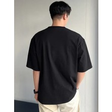 Black Sokak Blacksokak Erkek Siyah Decision Baskılı Oversize T-Shirt