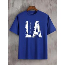 Black Sokak Blacksokak Erkek Siyah La Baskılı Oversize Bisiklet Yaka Tshirt