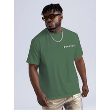 Black Sokak Erkek Yeşil Mona Lisa Baskılı Bisiklet Yaka Tshirt