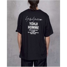 Black Sokak Blacksokak Erkek Siyah Yohjı Homme Baskılı Oversize Bisiklet Yaka Tshirt