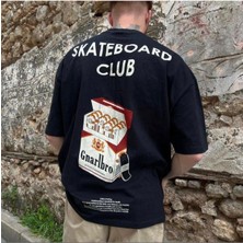 Black Sokak Erkek Siyah Gnarlbro Sırt Baskılı Oversize Bisiklet Yaka Tişört