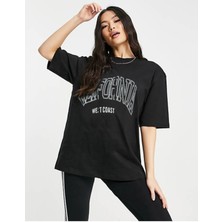 Black Sokak Kadın Siyah California Baskılı Tshirt