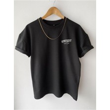Black Sokak Erkek Siyah Represent Baskılı Bisiklet Yaka Oversize Tshirt