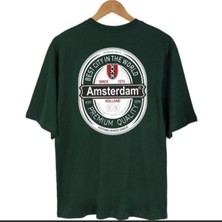 Black Sokak Blacksokak Erkek Yeşil Amsterdam Oversize Bisiklet Yaka Tshirt