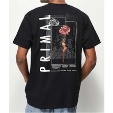 Black Sokak Kadın Standart Siyah Prımal Baskılı Tshirt