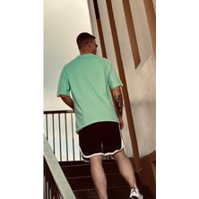 Black Sokak Erkek Yeşil Düz Oversize Tshirt