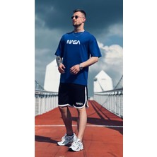 Black Sokak Erkek Lacivert Nasa Baskılı Tshirt