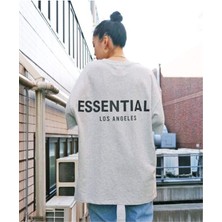 Black Sokak Kadın Gri Essentıal Baskılı Oversize Tshirt