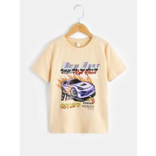 Black Sokak Blacksokak Kids Erkek Çocuk Bej New York Baskılı Tişört