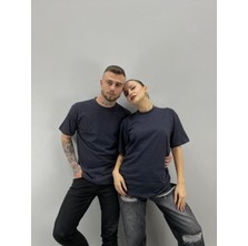 Black Sokak Blacksokak Unisex Tshirt Antrasit Melek Kanadı Baskılı Sevgili Çift Kombini 2 'li Set