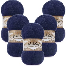 Alize Angora Gold 5'li 058 Lacivert El Örgü Ipliği