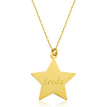 Güneş Outdoor Gümüş Gold Kişiye Özel Isimli Yıldız Kolye