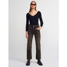 Dilvin 71407 Çift Kemerli Stright Denim Pantolon-Siyah