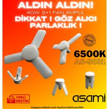 Asami Pervane Şeklinde Katlanabilir Ayarlanabilir E-27 Duy 40 Watt Pervane LED Ampul