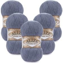Alize Angora Gold 5'li 203 Kot Mavi El Örgü Ipliği