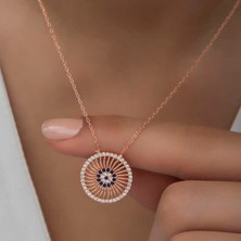 Güneş Outdoor ​gümüş Rose Nazar Kadın Kolye