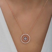 Güneş Outdoor ​gümüş Rose Nazar Kadın Kolye