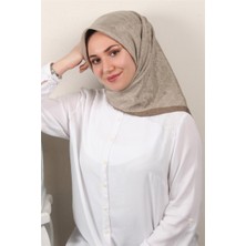 Piramit Ipeksi Monogram Eşarp 8086-2 Çöl Kahvesi