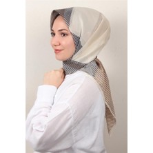 Eşarppark Coton & Silk Eşarp 3646-10 Sütlü Kahve