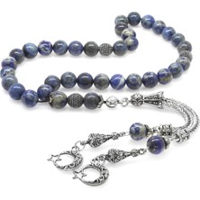 Tesbihname Kararmaz Metal Ayyıldız Püsküllü Küre Kesim Lapis Doğaltaş Tesbih