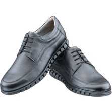 Güvenal Siyah Dikiş Detaylı Bağcıklı Erkek Ayakkabı