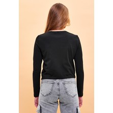Vena Kadın Gloria Siyah Bisiklet Yaka Regular Fit Basic T-Shirt