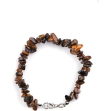 Tesbihname Metal Zincirli Natural Kesim Kaplangözü Doğaltaş Kadın Bileklik