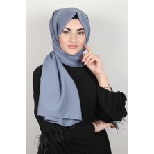 Piramit Şifon Şal Düz Renk 1293-75 Buz Mavisi