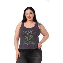 Disentis Modest Büyük Askılı Yazılı Antrasit T-Shirt