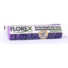 Florex 40 Litre Büzgülü Lavanta Kokulu Çöp Torbası Poşeti  55 x 60 cm  10 Adetlik 2 Rulo