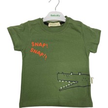 Hira T-Shirt Snap Baskılı Haki