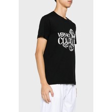 Versace Jeans Couture Logolu Bisiklet Yaka Pamuklu Slim Fit T Shirt Erkek T Shirt 76GAHG00 CJ00G 899