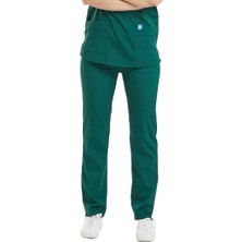 Wio Uniform Basıc- Kadın Likralı Yeşil Üniforma Pantolon