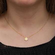 Güneş Outdoor Gümüş Gold Minimal Kar Tanesi Kadın Kolye