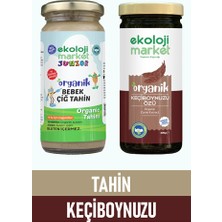 Ekoloji Market Organik Çiğ Tahin 230 gr + Organik Keçiboynuzu Özü 300 ml