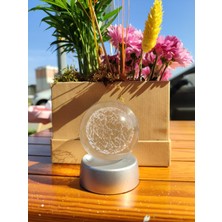 MR Shopping Mr Kristal Cam Küre Renk Değiştiren LED Işıklı Gece Lambası Dekoratif Hediyelik