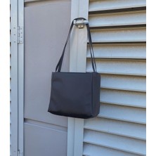 ZR Accessory Çift Askılı Saten Dokulu Leke Tutmaz Kadın Omuz Çantası Gri