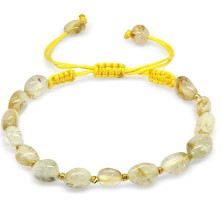 Tesbihname Makrome Örgülü Naturel Kesim Sitrin Doğaltaş Kadın Bileklik